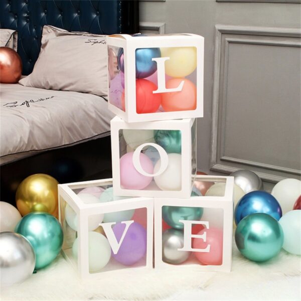 Alphabet Number Birthday Transparent Balloon Box